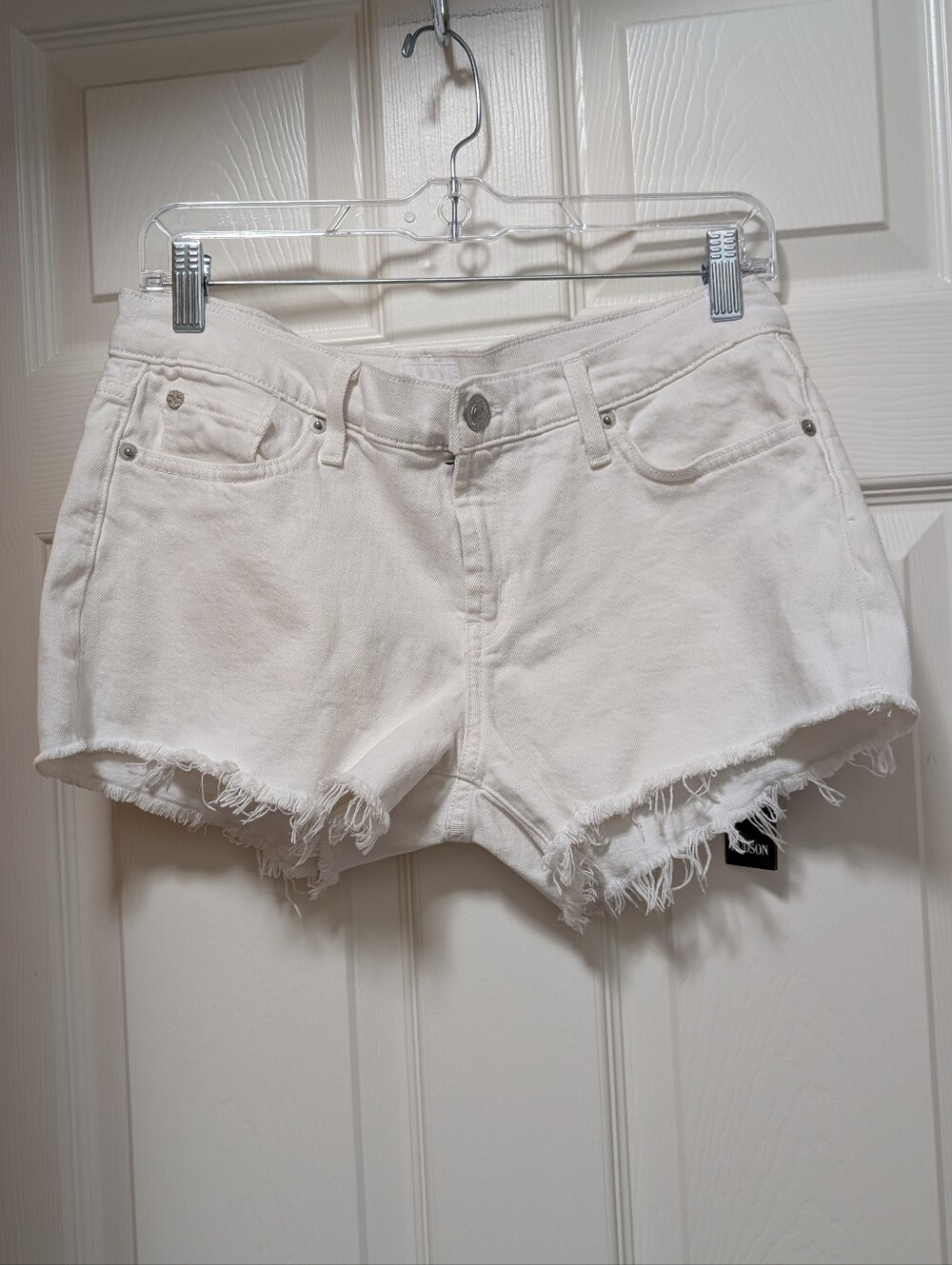 NWT Hudson Jeans Kenzie Cutoff Jean Shorts Size 27 White Denim
